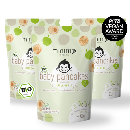 Minimo Bio baby pancakes – Hafer • Hafer Apfel 3er Pack
