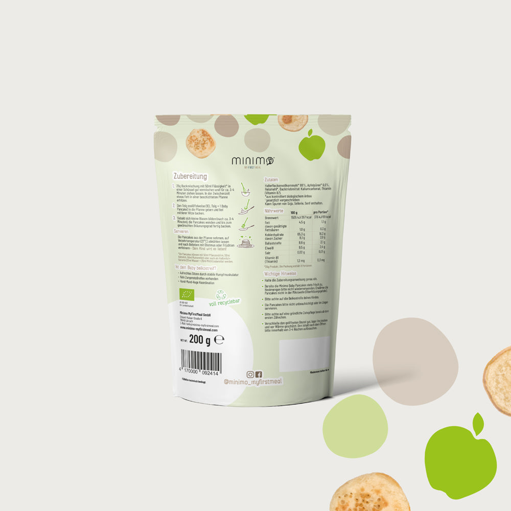 Minimo Bio baby pancakes – Hafer • Apfel